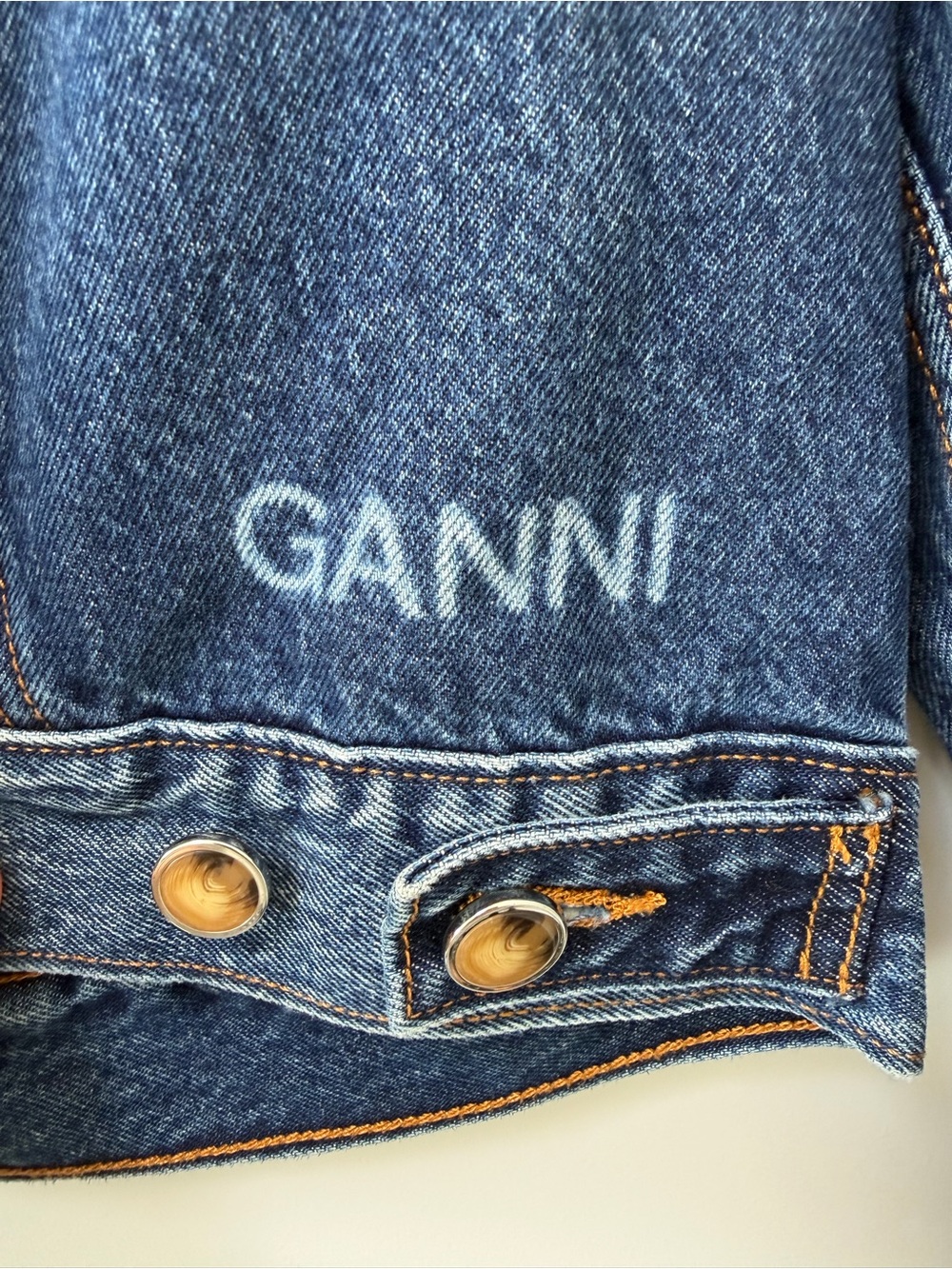 Ganni Oversized Ruffle Collar Denim Jacket - Picture 6 of 12